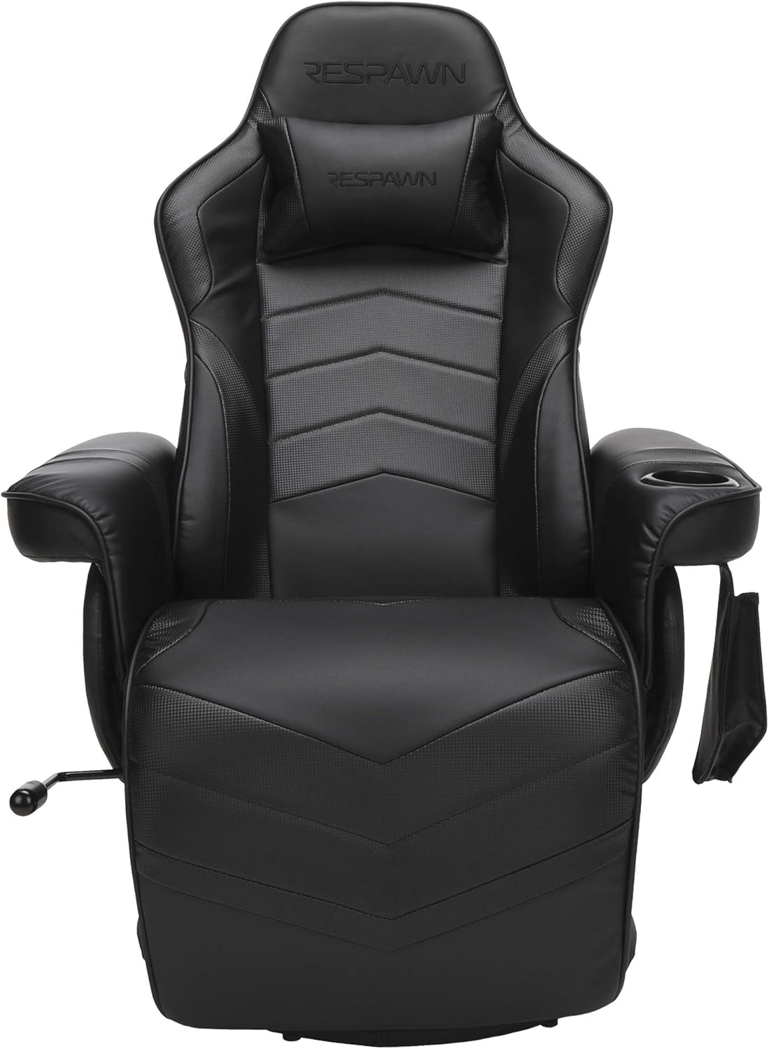 900 Gaming Recliner Black With Adjustable Leg Rest Cupholder
