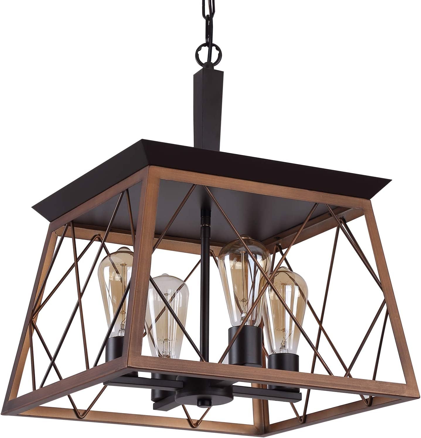 Farmhouse Rustic Chandeliers,Antique Geometric Industrial Hanging