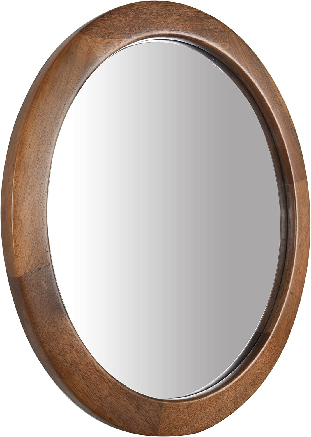 Walnut Frame Rustic Wooden Wall Mirror Bedroom Decor