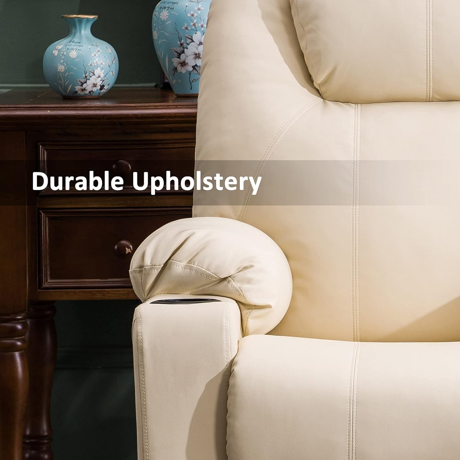 Power Lift Recliner Chair With Massage And Heat Cream White