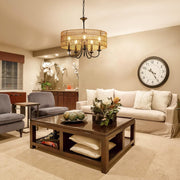 Modern Farmhouse Chandelier Light Fixtures, 5-Lights Large Rattan