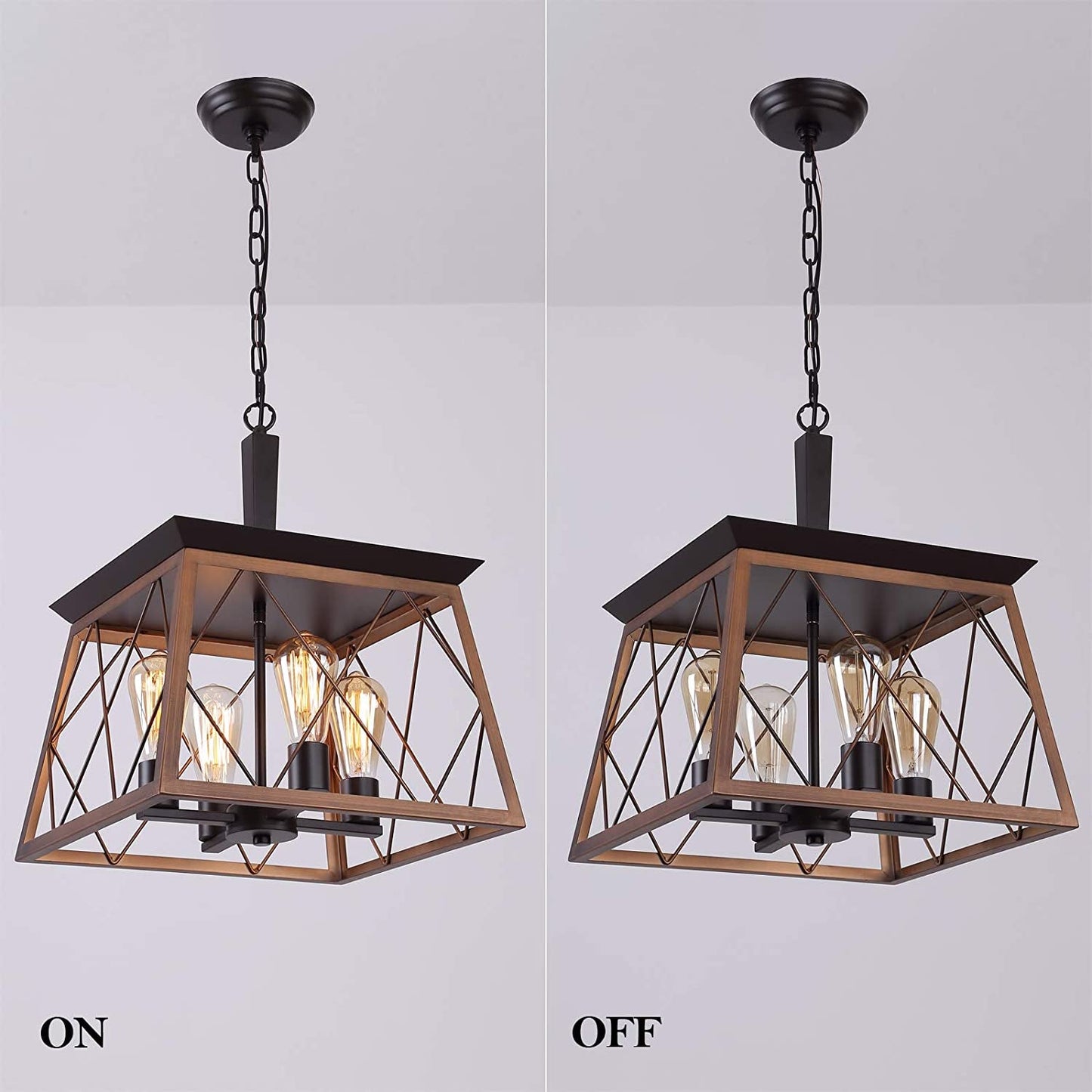 Farmhouse Rustic Chandeliers,Antique Geometric Industrial Hanging