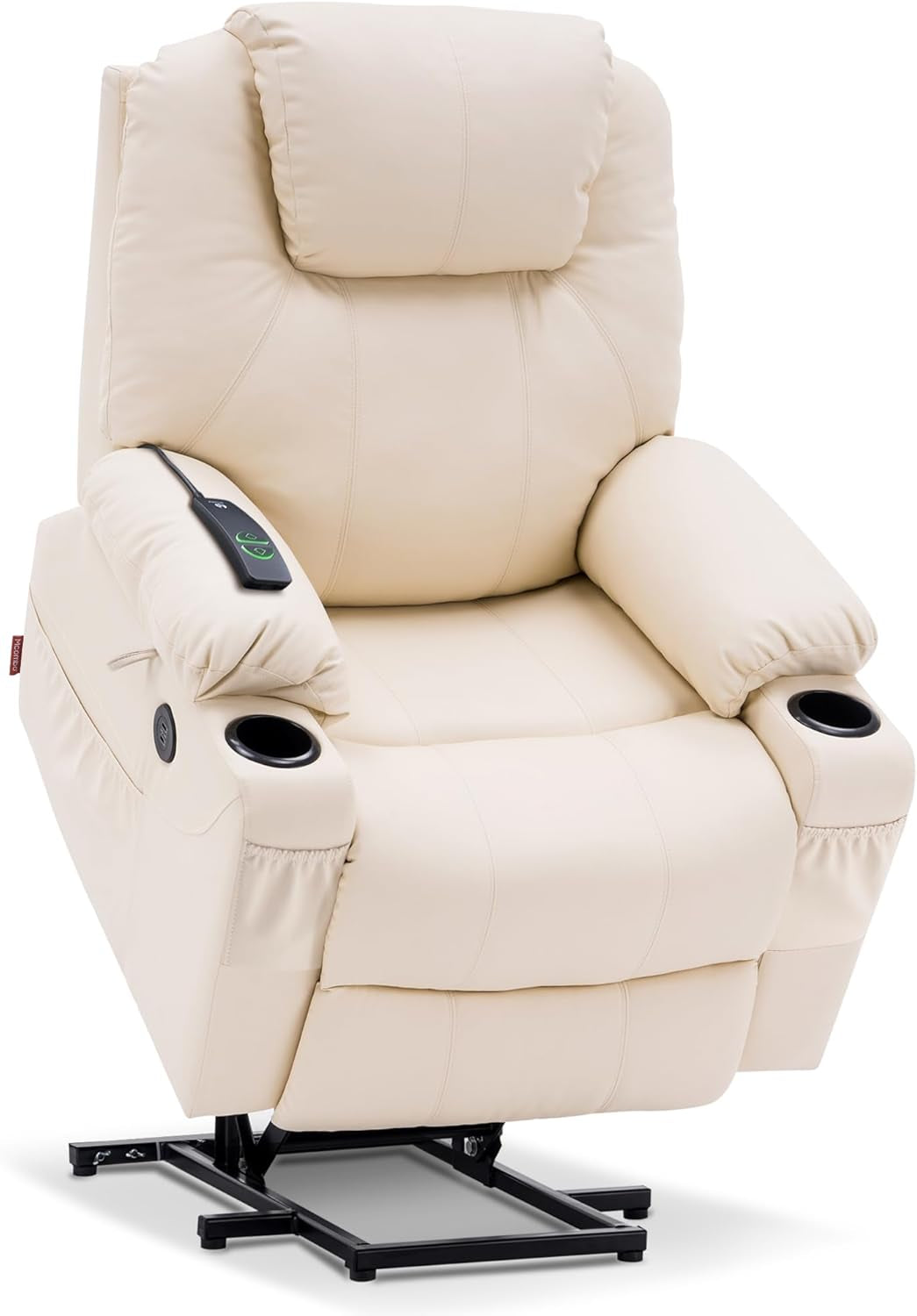 Power Lift Recliner Chair With Massage And Heat Cream White