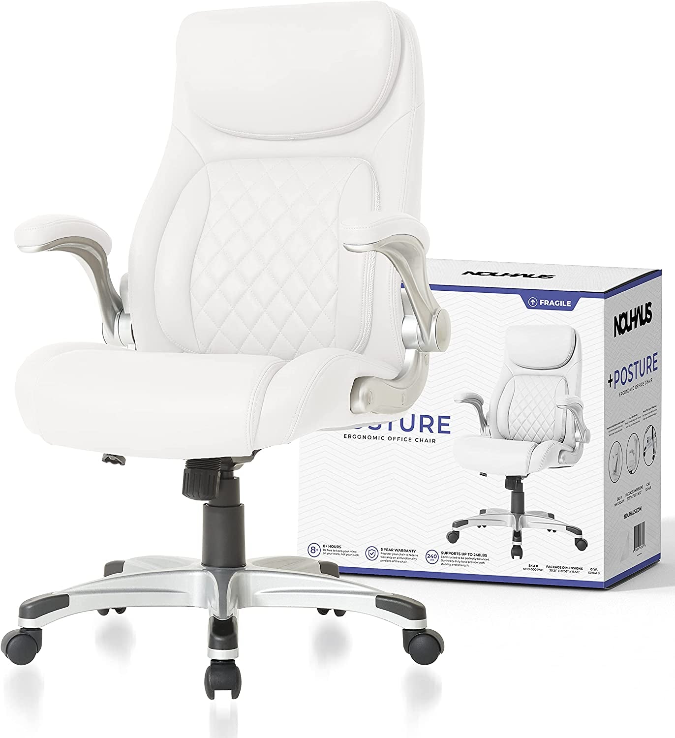 Nouhaus Ergonomic Office Chair With Lumbar Support And FlipAdjust