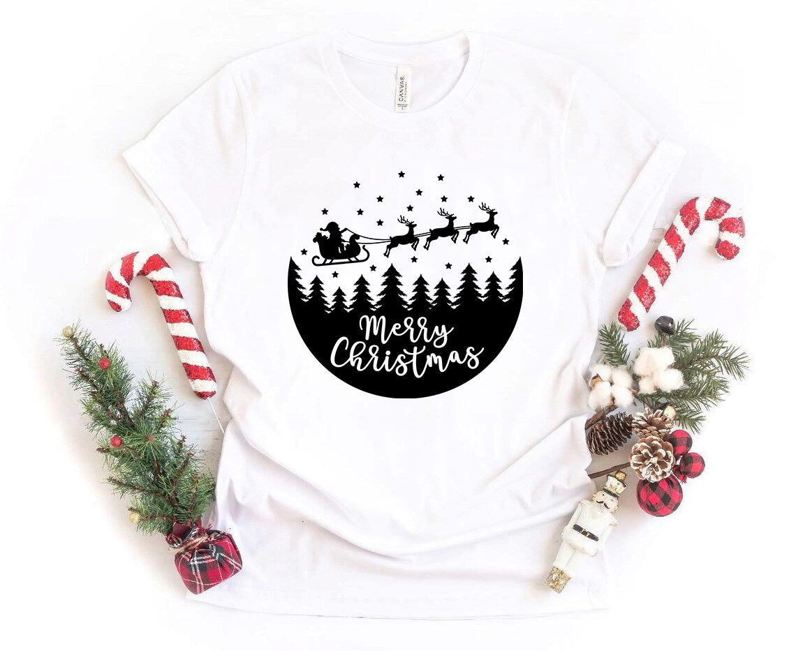 Merry Christmas Scene With Santa Shirt