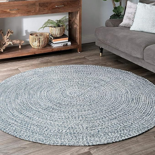 Home Decor Cotton Rug, Natural Fibers, Braided Reversible Cotton